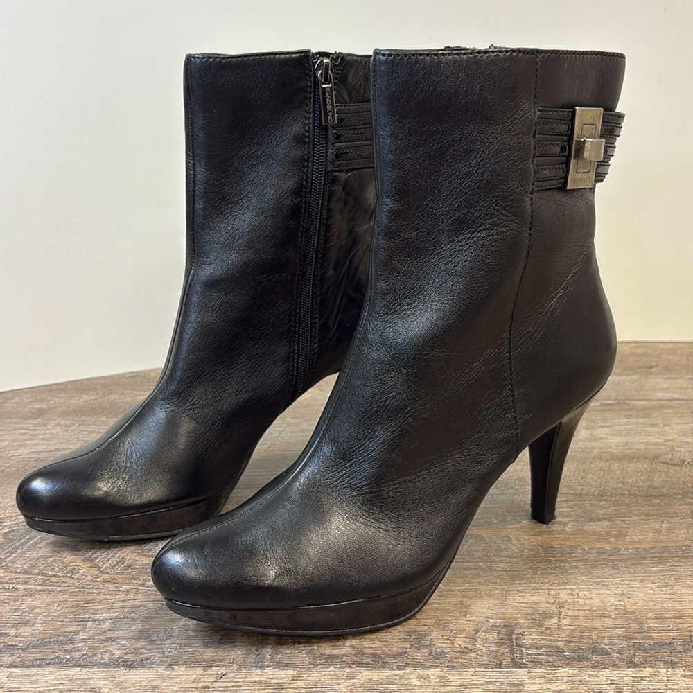 Bandolino CALLUNA Women’s Leather Mid Calf Heeled Boots Size 10